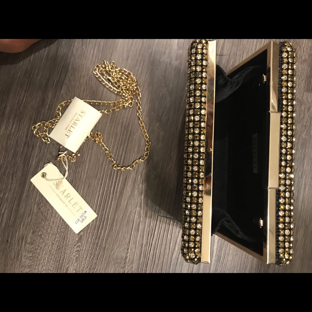 Gold jeweled clutch